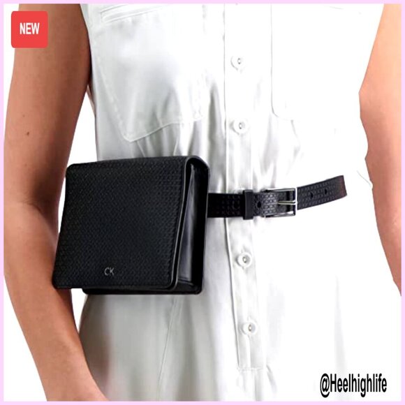 Adjustable Belt with Removable Bag, 7 Holes, Credit Card Slots